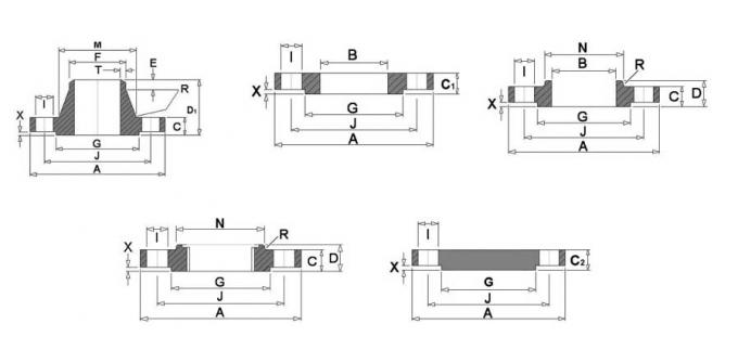 Размеры фланца PN6 BS 4504